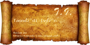 Tasnádi Iván névjegykártya